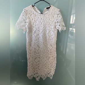 White embroidered midi dress